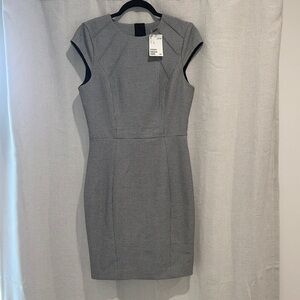 H&M Gray Sheath Mini Dress with Cap Sleeves